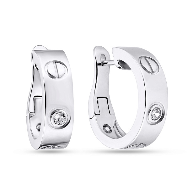 Серебряные сережки с фианитами (арт. 7502/3309) – изображение 1