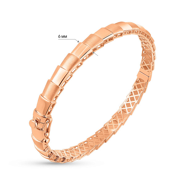 Жорсткий браслет з червоного золота (арт. 3261230м) – зображення 2