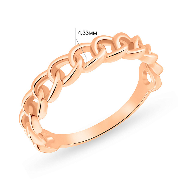 Золотое кольцо "Звенья" без камней  (арт. 155437) – изображение 2