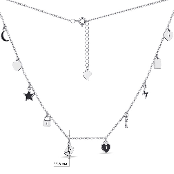 Серебряное колье с подвесками (арт. 7507/2015еч) – изображение 3