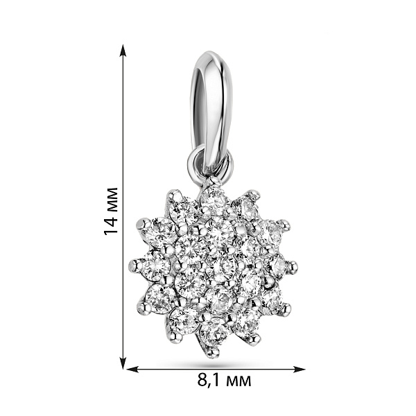 Підвіс з білого золота з розсипом діамантів (арт. 3191504202) – зображення 4