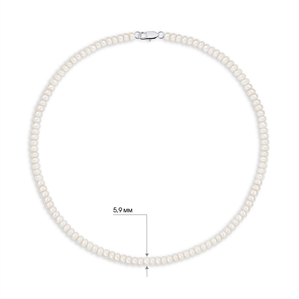 Жемчужные бусы с застежкой из стали (арт. 9016/205жб) – изображение 2