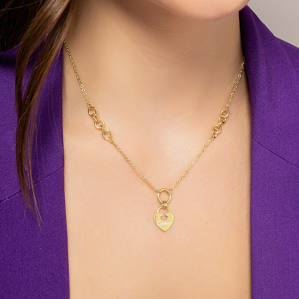 Золотое колье Сердечко (арт. 352435ж) – изображение 3