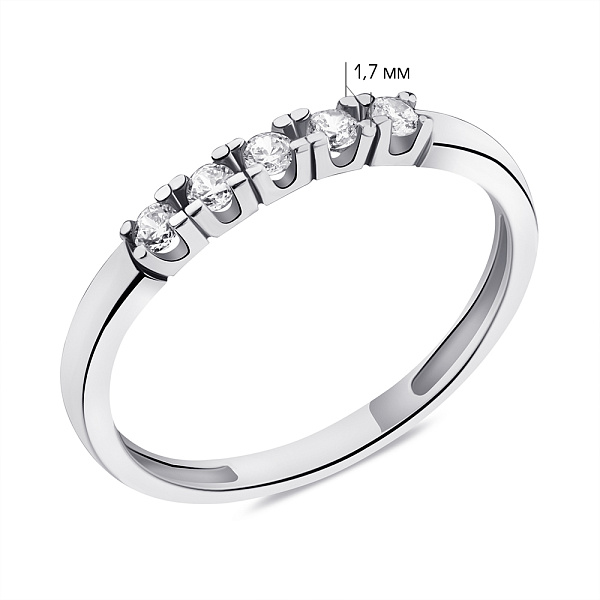 Кольцо из серебра с фианитами (арт. 7501/1459К) – изображение 2
