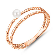 Двойное кольцо из золота с жемчугом (арт. 140943)