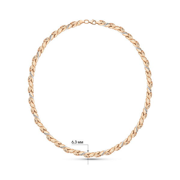 Золотое колье с родированием (арт. 370095р) – изображение 4