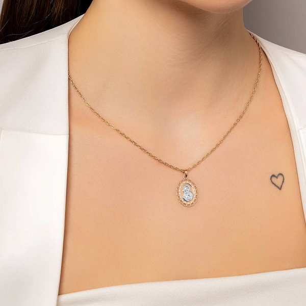 Золотая ладанка иконка Божья Матерь Владимирская (арт. 440495) – изображение 2