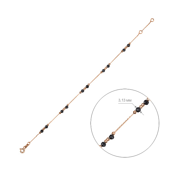Золотий жіночий браслет з оніксом (арт. 323258о) – зображення 2