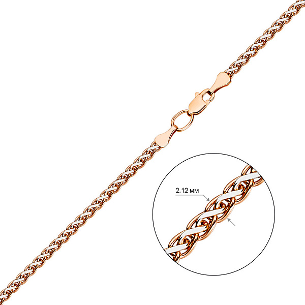 Золотий ланцюжок плетіння Спіга плоска (арт. 303603р) – зображення 2