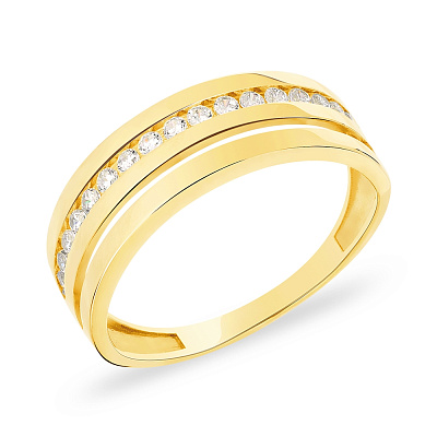 Золотое кольцо с фианитами (арт. 140714ж)