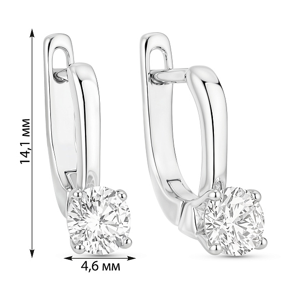 Серьги из серебра с фианитами (арт. 7502/101217) – изображение 2