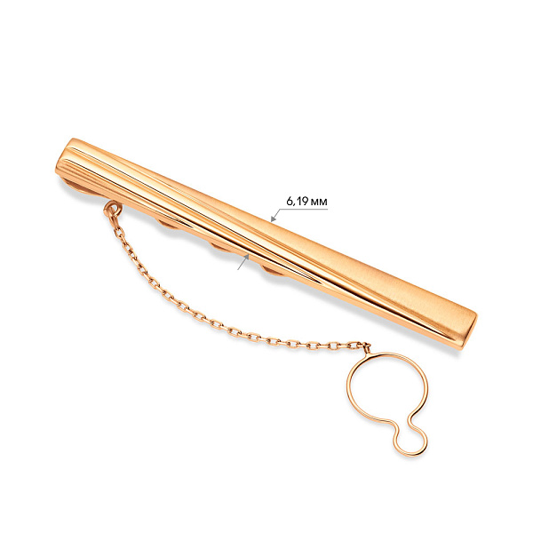 Матовый зажим для галстука из красного золота (арт. 200056м) – изображение 2