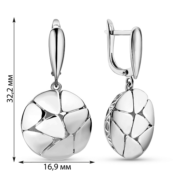 Серьги из белого золота Francelli (арт. 1101124б) – изображение 3