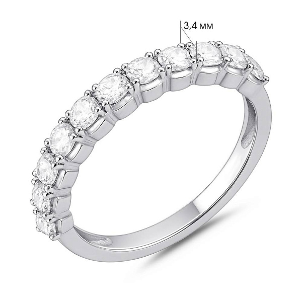 Серебряное кольцо с дорожкой из фианитов (арт. 7501/8262) – изображение 2
