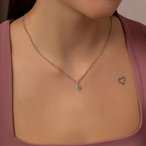 Золотой подвес с изумрудом и бриллиантами (арт. 3192159202и) – изображение 2