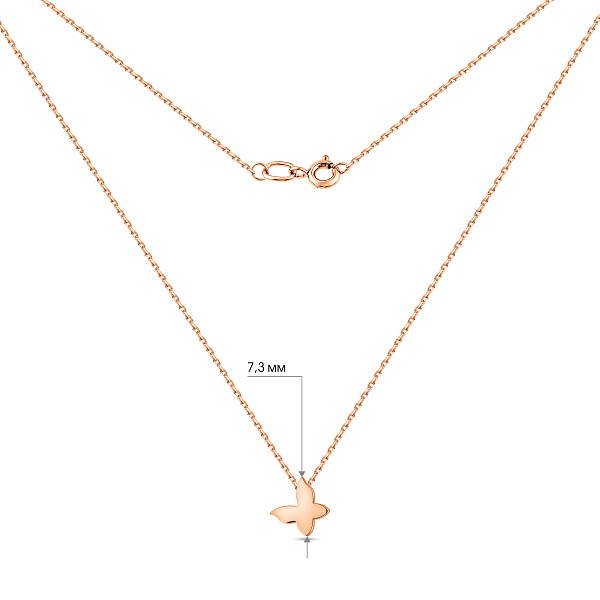 Колье Бабочка из красного золота (арт. 350936) – изображение 4