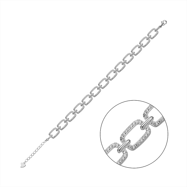 Серебряный браслет с россыпью фианитов (арт. 7509/4914) – изображение 1