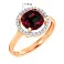 Кольцо из красного золота с гранатом и фианитами (арт. 141158Пк) – изображение 2