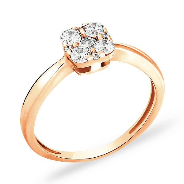 Золота каблучка з фіанітами (арт. 140536) – зображення 1