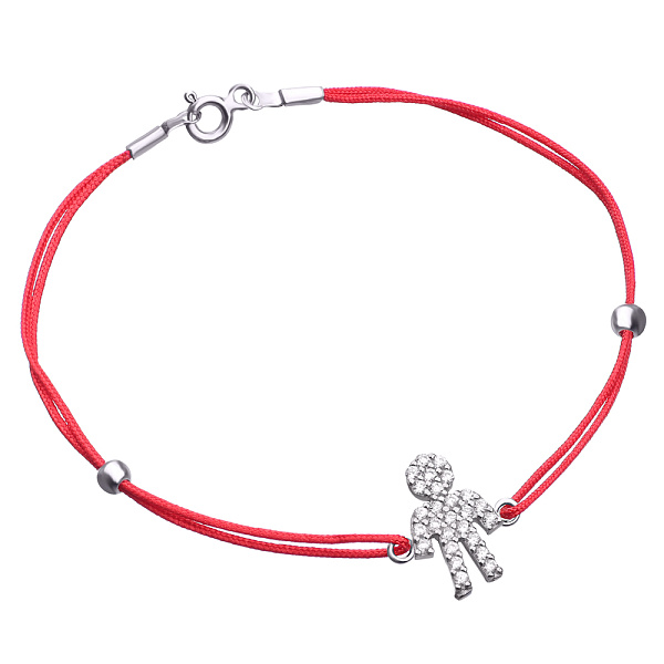 Серебряный браслет с красной нитью (арт. 7309/2073к) – изображение 1