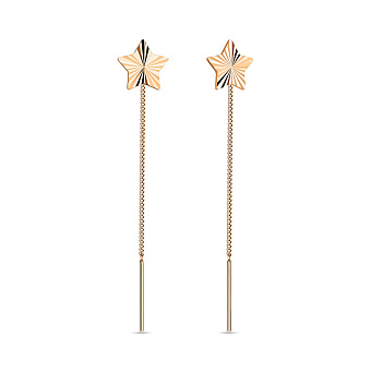 Фото Сережки-протяжки "Звезды" из золота (арт. 108186)