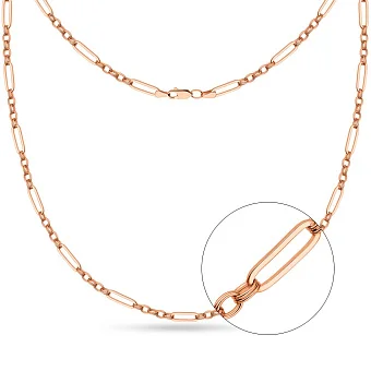 Золоте кольє "Ланки" в червоному кольорі металу (арт. 352236)