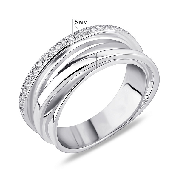 Серебряное кольцо с дорожкой из фианитов (арт. 7501/8242) – изображение 2