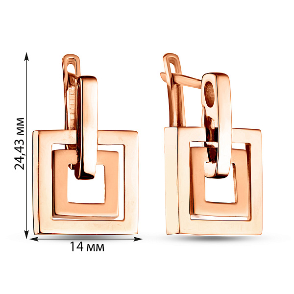 Золоті сережки з підвісками (арт. 105829) – зображення 2