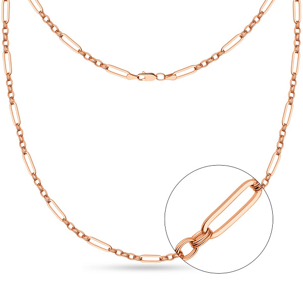 Золоте кольє "Ланки" в червоному кольорі металу (арт. 352236) – зображення 1