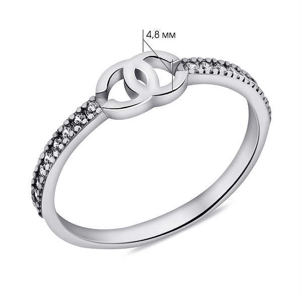 Серебрянное кольцо с фианитами (арт. 7501/1413К) – изображение 2