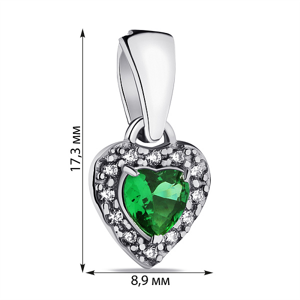 Срібний підвіс з альпінітом і фіанітами (арт. 7503/А027азпю) – зображення 2