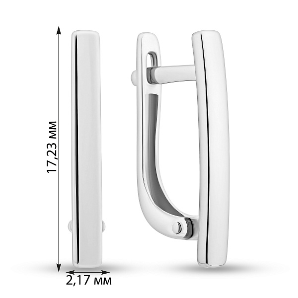 Сережки з білого золота без каменів (арт. 110571б) – зображення 2