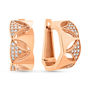 Сережки з червоного золота з фіанітами (арт. 1091701)