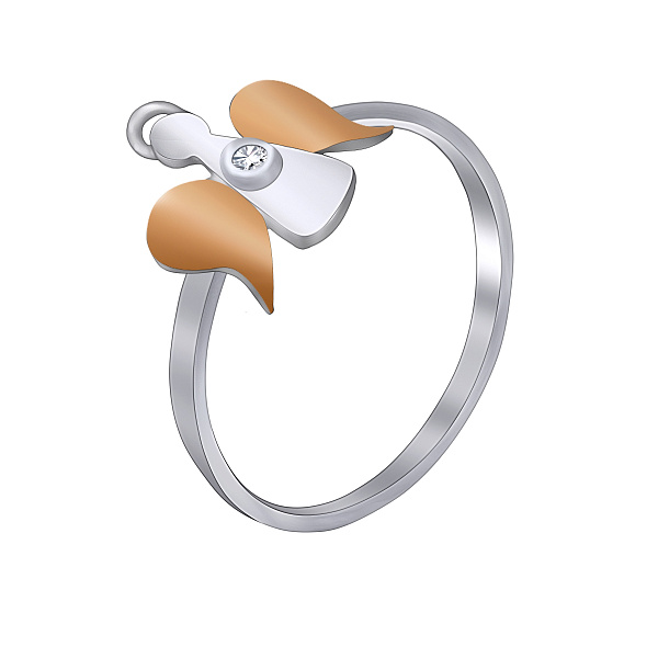 Серебряное кольцо «Ангел» с фианитом (арт. 7201/1103) – изображение 1