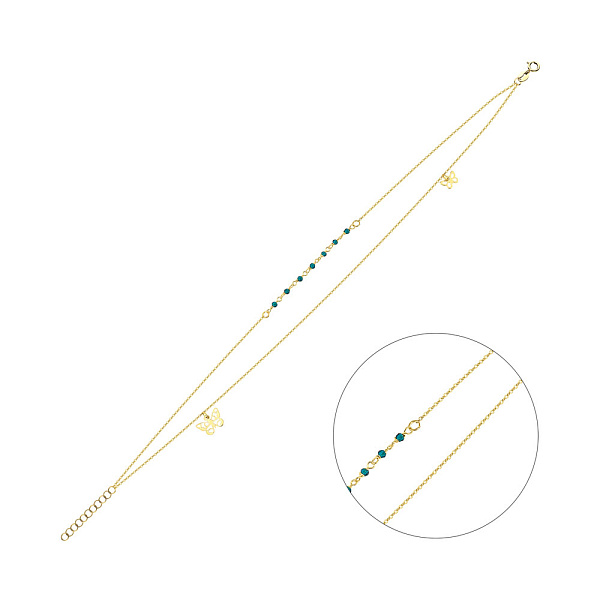 Золотой браслет Бабочки с фианитами (арт. 326975жбрзн) – изображение 1