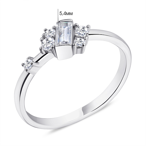 Кольцо серебряное с фианитами  (арт. 7501/5775) – изображение 2