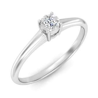 Кольцо из белого золота с бриллиантом (арт. К011667010б)