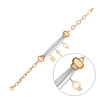 Фото Браслет из комбинированного золота с фианитами (арт. 321800кбП3)