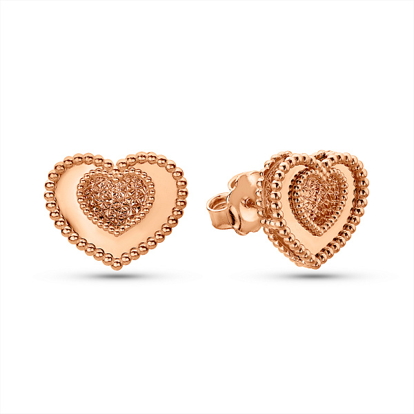 Золоті сережки-пусети в формі серця (арт. 1092034/2) – зображення 1
