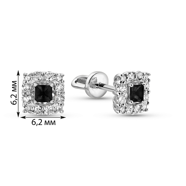 Пусеты из белого золота с бриллиантами (арт. 2190372202ч) – изображение 2