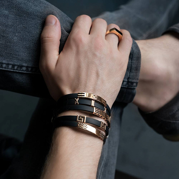 Каучуковий браслет з золотом (арт. 326284) – зображення 4