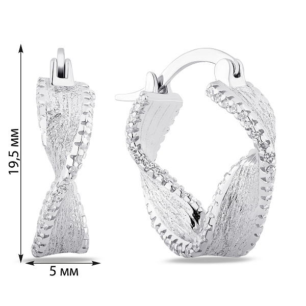 Серебряные серьги с фианитом (арт. 7502/10136) – изображение 2