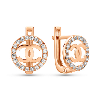 Золотые серьги с фианитами (арт. 1101210)