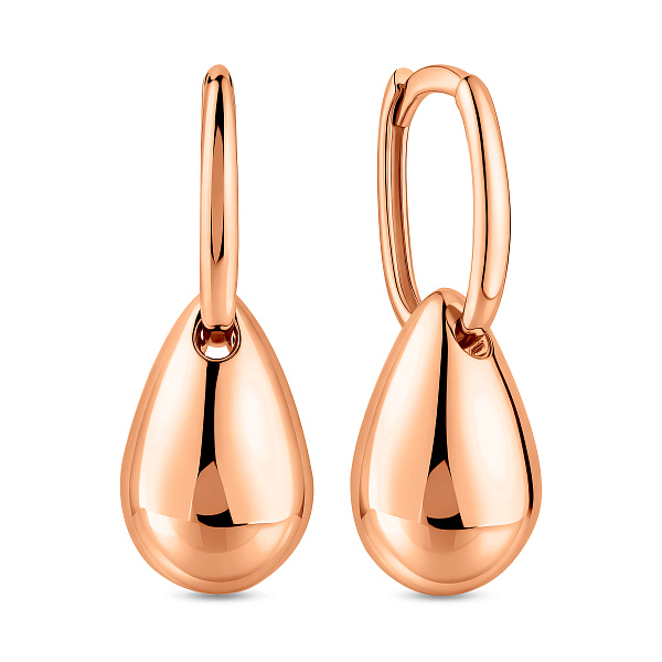 Сережки Капля из красного золота (арт. 1101222) – изображение 1