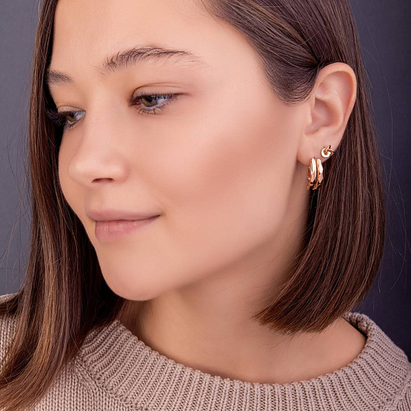 Золотые серьги-пусеты без камней (арт. 1091172) – изображение 2