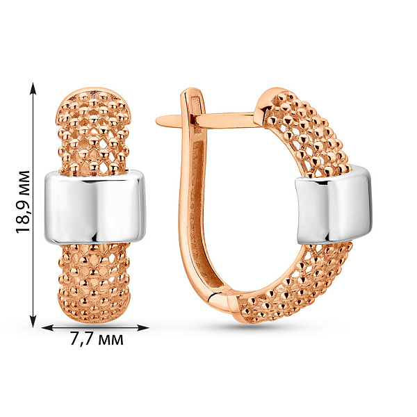 Серьги из красного золота с родированием (арт. 1092014р) – изображение 2