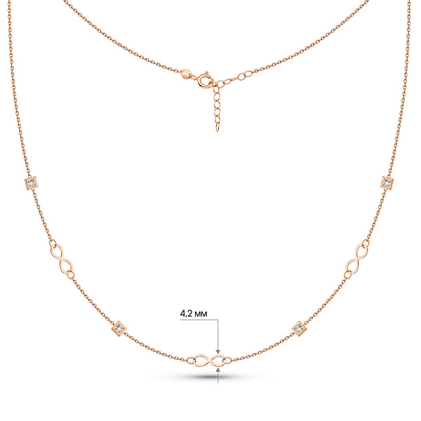 Кольє Нескінченність з червоного золота (арт. 352782) – зображення 4