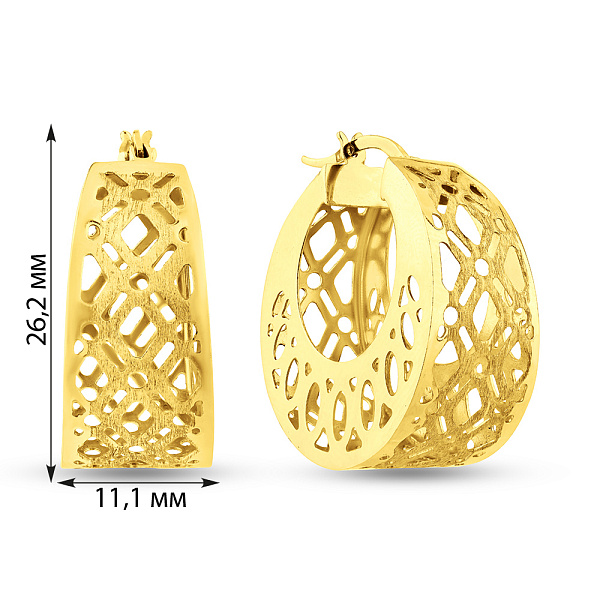 Серьги из желтого золота (арт. 104418ж) – изображение 2