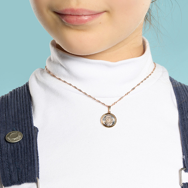 Золотая ладанка иконка Божья Матерь «Казанская» (арт. 440496кб) – изображение 2