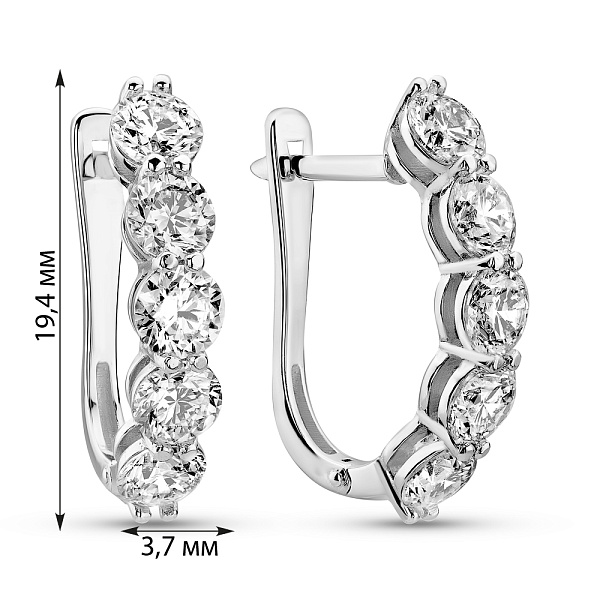 Золотые серьги с дорожкой из бриллиантов (арт. 2192086202) – изображение 4